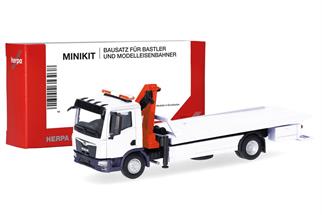 Herpa H0 MiniKit: MAN TGM Plateau-Abschlepp-LKW mit Kran