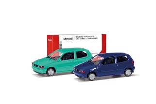 Herpa H0 MiniKit: VW Polo, Pistazie/Chagallblau (Inhalt: je 1 Stk.)