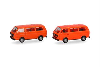 Herpa H0 MiniKit: VW T3 Bus, leuchtrot und orange (Inhalt: je 1 Stk.)