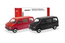 Herpa H0 MiniKit: VW T4 Bus, rot und schwarz (Inhalt: je 1 Stk.)