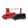 Herpa H0 MiniKit: VW T4 Kasten, verkehrsrot und schwarz (Inhalt: je 1 Stk.)