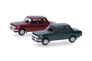 Herpa H0 MiniKit: Wartburg 353 '66, Karminrot/Atlantikgrün (Inhalt: je 1 Stk.)