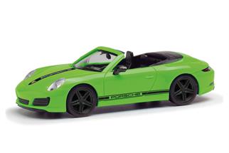 Herpa H0 Porsche 911 (991) Carrera 2 Cabrio, lizardgrün