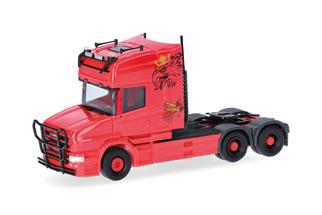Herpa H0 Scania Hauber 04 Topline Zugmaschine, rot
