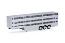 Herpa H0 Viehtransporterauflieger 3achs, silber lackiert/Chassis schwarz