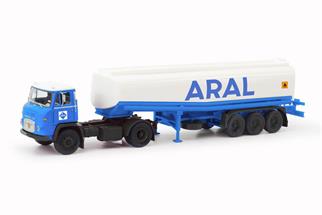 Herpa/MBS H0 Scania Vabis LB 76 Benzintank-Sattelzug, Aral