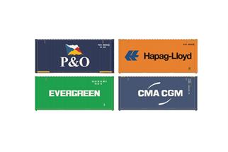 Hobbytrain N 20'-Container-Set 1, 4-tlg.