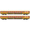 Hobbytrain N Apfelpfeil Liegewagen-Set Bcm 53, gelb/orange, Ep. IV, 2-tlg.