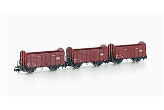 Hobbytrain N SBB offenes Güterwagen-Set Fbkk, mit SBB-Signet, Ep. IV, 3-tlg.