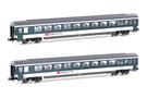 Hobbytrain N SBB Reisezugwagen-Set UIC-Z1 B ex. Bpm, grün/grau, Ep. V-VI, 2-tlg.