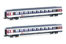 Hobbytrain N SBB Reisezugwagen-Set UIC-Z1 B ex. Bpm, schwarz/weiss/rot, Ep. VI, 2-tlg.
