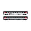 Hobbytrain N SBB Reisezugwagen-Set UIC Z1 Bpm, schwarz/weiss/rot, Ep. V-VI, 2-tlg.