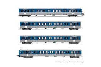 Jouef H0 (DC) SNCF Wendezug-Set RIO 77, Stelyrail blau, Ep. V, 4-tlg.