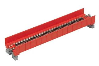 Kato N Unitrack S186T Vorflutbrücke rot 186 mm, 1-gleisig {77205}