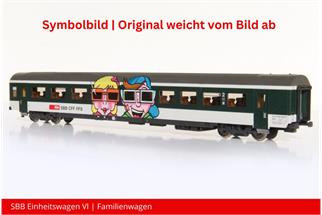 Kiss 1 SBB Personenwagen EW IV B, Familienwagen grün/grau, verkürzt