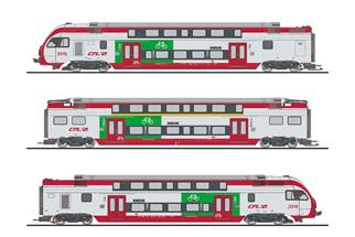 Liliput H0 (DC) CFL Doppelstock-Triebzug 2319, KISS, Ep. VI, 3-tlg.