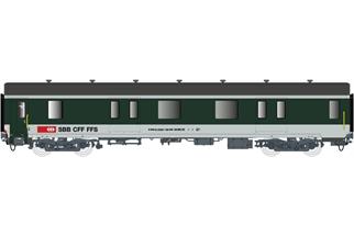 LS Models H0 (AC) SBB Gepäckwagen MC76 D, grün/grau, Ep. V