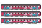 LS Models H0 (DC) SNCF Reisezugwagen-Set Corail Vtu OUIGO, Ep. VI, 3-tlg.