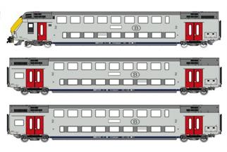 LS Models H0 SNCB Doppelstock-Wagenset BDX/B/B, Ep. V, 3-tlg.