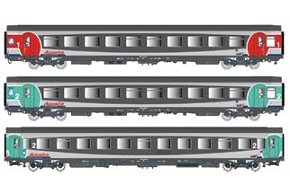 LS Models H0 SNCF Reisezugwagen-Set Corail A9tu/B10½tu/B11u, AQUALYS, Ep. V-VI, 3-tlg.