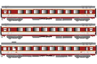 LS Models H0 SNCF Reisezugwagen-Set TEE Grand Confort A8tu/A8u/A3rtu, Ep. IVb, 3-tlg.