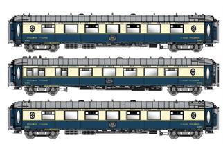 LS Models N CIWL Pullmanwagen-Set WP/WPc/WP, blau/creme, Ep. II, 3-tlg.