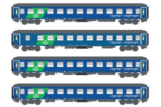 LS Models N SJ/RDC Nachtzug-Wagenset EN 346, Ep. VI, 4-tlg.