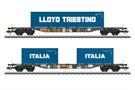 Märklin H0 AAE Containertragwagen-Set Sgns 19, Lloyd Triestino/Italia, Ep. VI, 2-tlg.