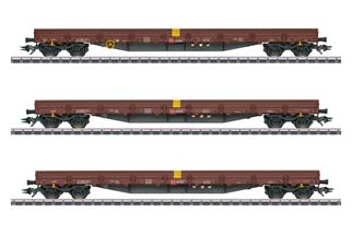 Märklin H0 DB AG Niederbordwagen-Set Res-x, Schienenladung, Ep. VI, 3-tlg.