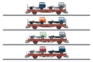 Märklin H0 DR Drehrungenwagen-Set Ks 3300/3301, Skoda LIAZ 706, Ep. IV, 4-tlg.