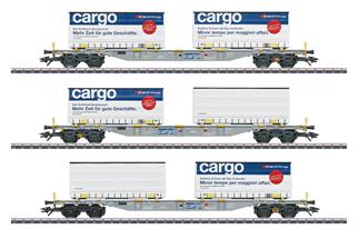 Märklin H0 SBB Containertragwagen-Set Sgnss, SBB Cargo, Ep. VI, 3-tlg.