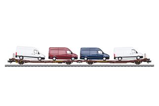 Märklin H0 Transwaggon Flachwagen-Paar Laads 800B, VW Crafter, Ep. VI