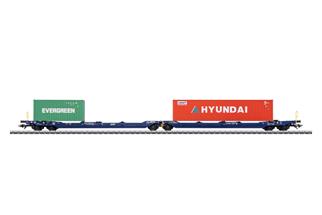 Märklin H0 VTG Doppel-Taschenwagen Sdggmrss/T3000e, Evergreen/Hyundai, Ep. VI