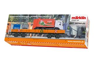 Märklin Start up H0 Niederbordwagen Kommunaldienst