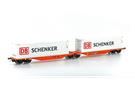 Mehano H0 Wascosa Container-Doppeltragwagen Sggmrs 90, DB Schenker-Container