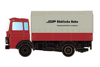 Minis N Magirus MK 130M8 Pritsche/Plane, RhB - Rhätische Bahn