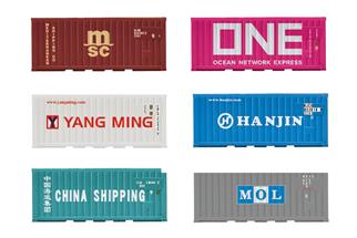 Minitrix N 20'-Container-Set, 6-tlg.