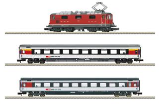 Minitrix N (Sound) SBB Startpackung Elektrolok Re 4/4 II 11146 mit Personenzug, Ep. VI