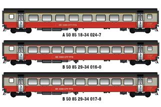 Models World H0 (AC) SBB Reisezug-Wagenset 2 Airport Express, Ep. IV-V, 3-tlg.