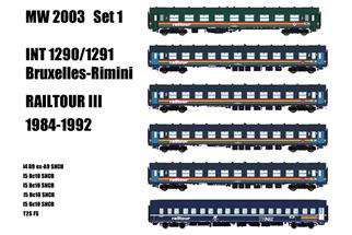 Models World H0 Railtour Zugset 1 INT 1290/1291 Freccia Del Sole, 6-tlg.