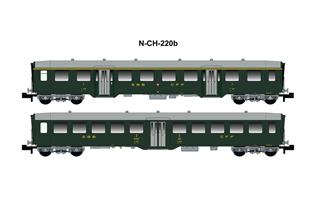 MW-Modell N SBB Leichtstahlwagen-Set, Ep. III, 2-tlg.