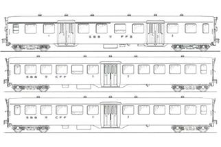 MW-Modell N SBB Leichtstahlwagen-Set, Ep. III, 3-tlg.