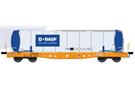 NME H0 (AC) Wascosa 48'-Container-Tragwagen Sgmmns, 45'-Container BASF blau, Ep. VI