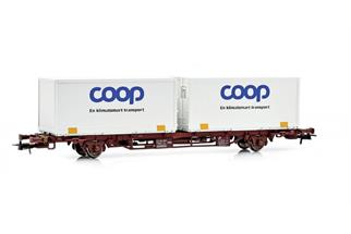 NMJ H0 Green Cargo Containertragwagen Lgjns 42 74 443 1 295-8, Coop