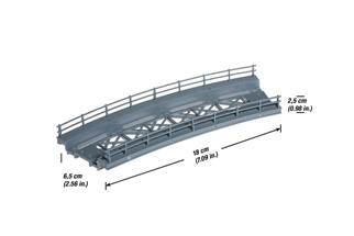 Noch H0 Brücken-Fahrbahn, gebogen, R 360 mm