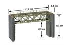 Noch H0m/e Stahlbrücke für Schmalspurbahnen mit Brückenköpfen