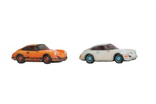 Noch Z 3D-Farbdruck Porsche 911, orange und weiss (Inhalt: je 1 Stk.)