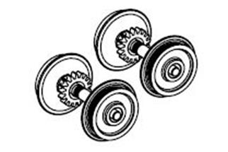 Piko H0 (ET) DC-Radsatz mit Zahnrad und Haftreifen, zu RBe 4/4 (Inhalt: 2 Stk.)