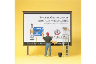 Preiser G Plakatkleber mit Leiter und Werkzeug