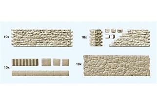 Preiser H0 Gehweg und Bruchsteinmauern